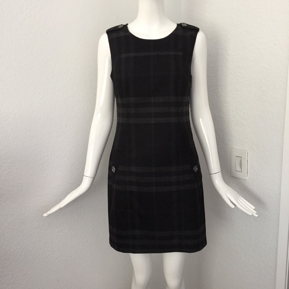 Burberry gray check shift wool dress - Picture 3 of 13